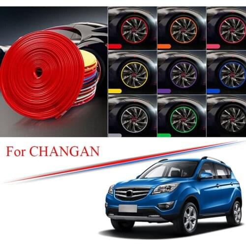 9 Colors Car Wheel Hub Rim for CHANGAN CC CS35 CS55 CS75 85 95 Plus Edge Protector Ring Tire Strip Guard Rubber Decals 8M