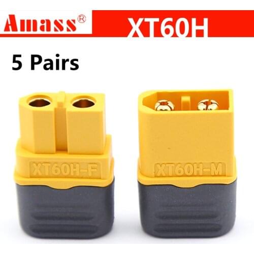Amass XT60H XT-60H connector 10pcs With Sheath Housing Female / male XT60 plug for RC Lipo Battery(5 Pair )