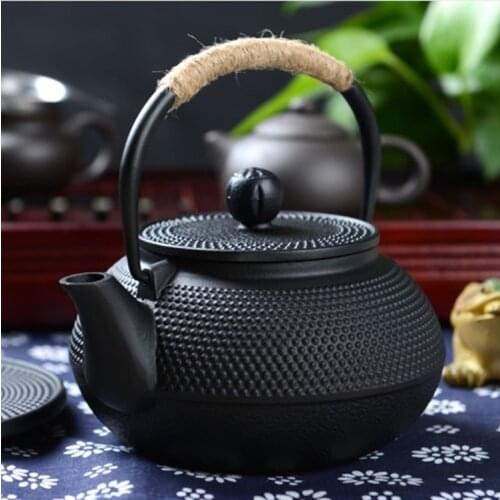 900ml Shells Japanese Style Cast Old Iron Kettle Tetsubin Teapot Comes With Strainer Flower Tea Set Puer Kettle Coffee Tea pots