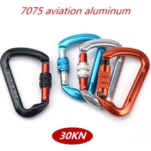 30KN Aluminum Alloy D-Shaped Carabiner Hold 6614lbs for Hammocks Rock Climbing Au03 21 Dropshipping
