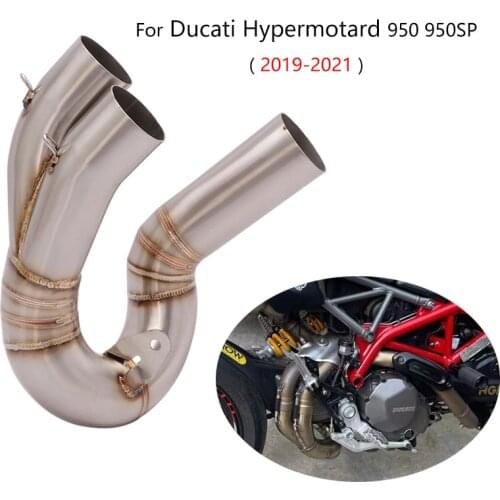 For Ducati Hypermotard 950/950 SP 2019-2021 Delete Catalyst Modified Motorcycle Mid Exhaust Pipe Slip On Original Muffler Pipe