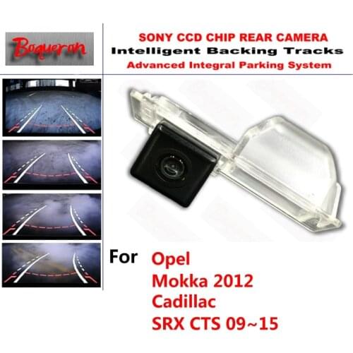 For Opel Mokka 12 for Cadillac SRX CTS 09~15 CCD Car Backup Parking Camera Intelligent Tracks Dynamic Guidance Rear View Camera