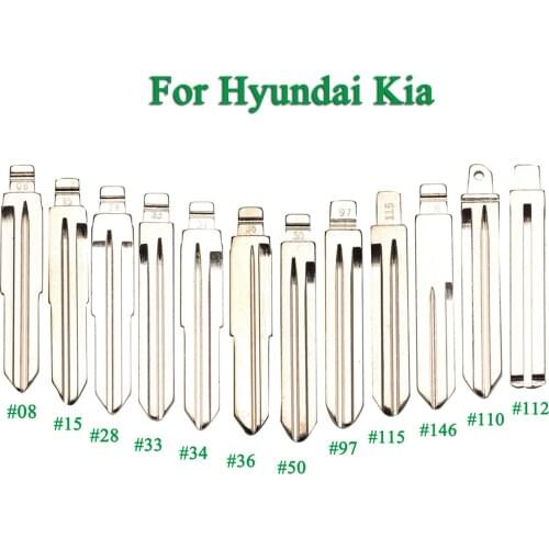 Bilchave 10pcs For Hyundai Tucson Accent Getz Matri Sonata Santa Fe Kia HYN14RFH KD FOB Flip Remote Car Key Blade Replacement