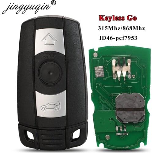 Jingyuqin 315Mhz 868MHz Keyless-Go Remote Smart Key for BMW 3/5 Series CAS3 X5 X6 Z4 Car ID46 Pcf7953 Comfort Access Hands Free