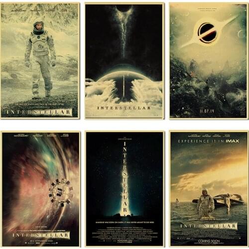 CLASSIC MOVIE Christopher Nolan Interstellar Matthew McConaughey Retro Poster Vintage Wall Decor For Home Bar Cafe