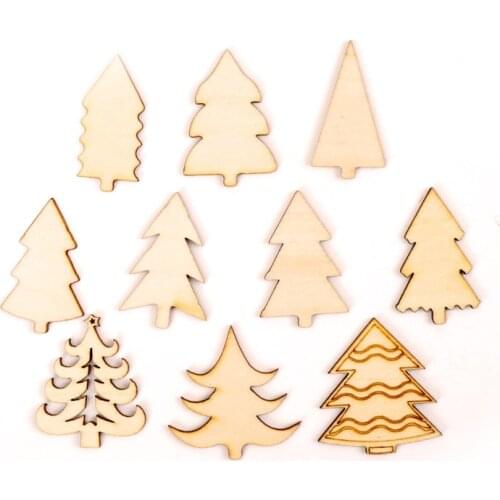 The Four Seasons Various Tree Pattern Wooden Scrapbooking Collection Craft Handmade Accessory Sewing Home Decoration 45mm 10pcs