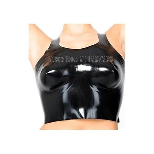 100% latex suits vest with belt body wear big breast sexy bra top sling multi style