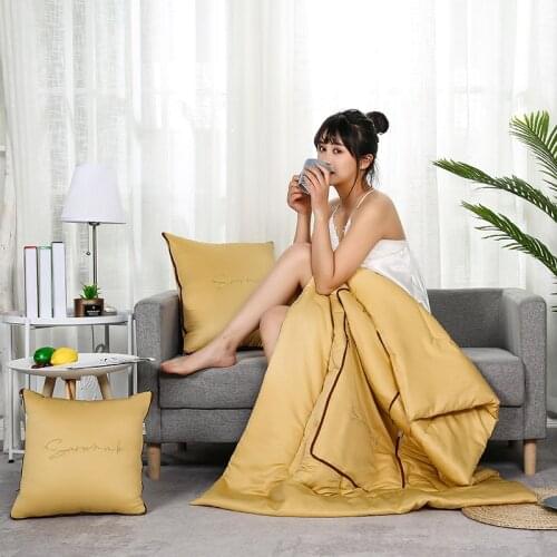 Summer Washed Silk Pillows Are Embroidered Cushions Are Car Pillows Quilts Dual-use Air-conditioning Quilts Pillow Decorative