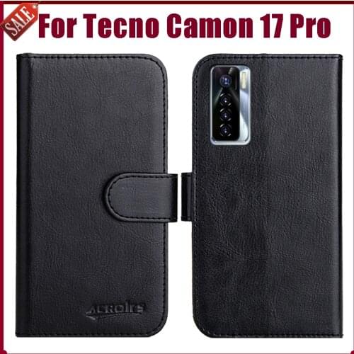Hot! Tecno Camon 17 Pro Case 6.8" Fashion 6 Colors Flip Soft Leather Phone Wallet Cover For Tecno Camon 17 Pro Case Card Solts
