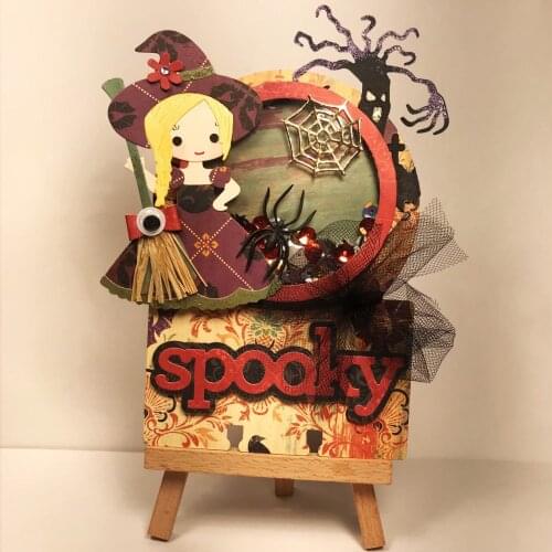 Cat Broom Spider Halloween Girl Metal Cutting Dies Witch Demon Spider Girl For DIY Scrapbooking Cards Making Paper Crafts