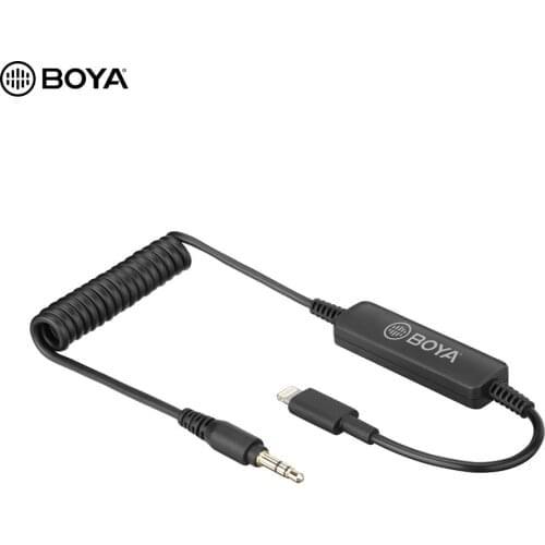 BOYA 35C-L 3.5mm Microphones Mic for Phone 3.5mm Audio Cable Self-powered Microphones for iPhone iPad iOS