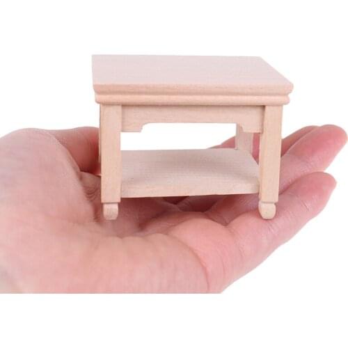 1/12 Dollhouse Miniature Mini Wooden Tea Table Model Accessories Hot sale