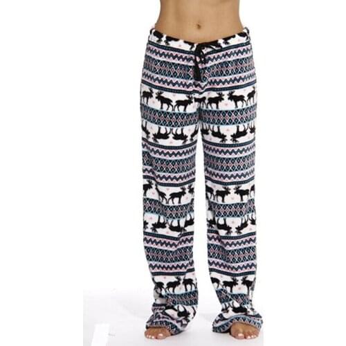 Fashion Casual Mens Christmas Lounge Pajama Pants Soft Animal Printed Sleep Trousers