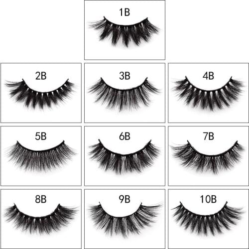 1pair 3D Fake Eyelashes Black Mink False Eyelashes Bushy Thick & Multi-layered Eyelashes Eyes Beauty Tools Silk Eyelashes