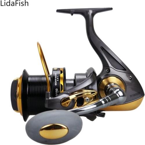 LidaFish NEW TF Long Casting Spinning Fishing Reel 10000 Series 12+1BB Metal Spool Distant Wheel
