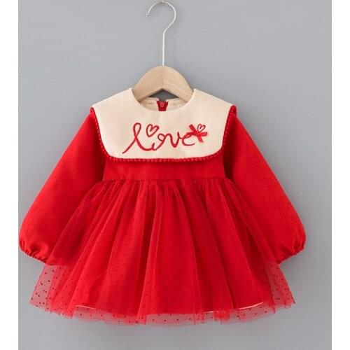 New Solid Vestido Infantil Baby Dress Girls Long-sleeved Dress Autumn Winter Brim With Velvet Children One Piece Dress1-4Y#0124