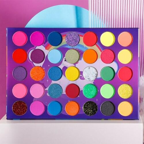 Cartoon Pegasus Colorful Matte 35 Colors Eyeshadow Pallete Private Label Shimmer Eye Shadow Pallete Wholesale Makeup Eye Glitter