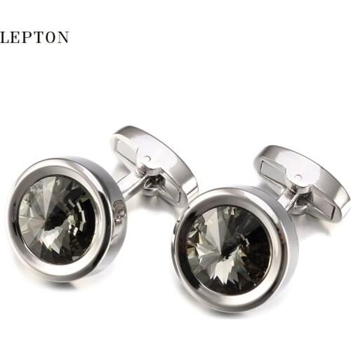 Low-key Luxury Austria AAA Crystal Cufflinks For Mens Shirt Suit Cuffs Lepton High Quality Lawyer Groom Wedding Cuff links
