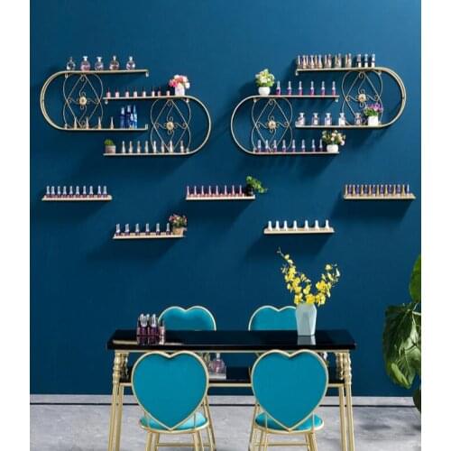 Net red gold nail rack hangs nail polish glue rack iron art u wall display shelf simplicity