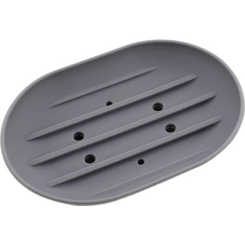Silicon Kitchen Bathroom Flexible Soap Dish Plate Holder Tray Soapbox
