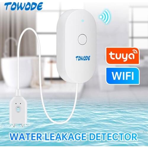 FUERS WIFI Water Leakage Alarm Tuya Smart APP Home Security Water Leak Sensor Household Flood Alert Overflow Detection Alarm