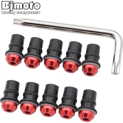 BJMOTO For HONDA cbr 600 rr/f4i/f4 vfr 800 steed 1000rr cb1000r Motorcycle Windshield Bolts Screw Nut Fastener Kit 5mm 10Pcs