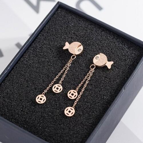 YUN RUO 2018 Fashion Zircoina Inlay Roman Stud Earring Woman Rose Gold Color Titanium Steel Jewelry Girl Gift Party Never Fade