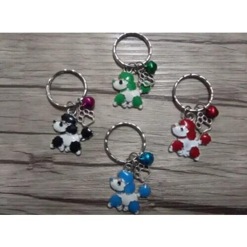 Vintage Silvers Enamel Chihuahua Dog&Copper Bell & Dog paw Charms Mixed Keychain For Keys Ring Key Chain DIY Accessories D272