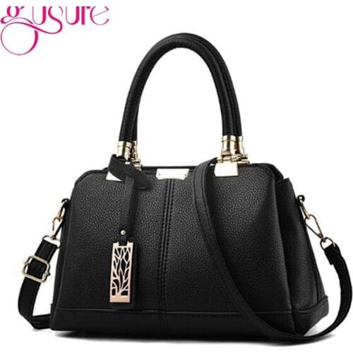 Gusure PU Leather Women Bag Elegant Designer Handbags Lady Shoulder Crossbody Bags Casual Messenger Handbag