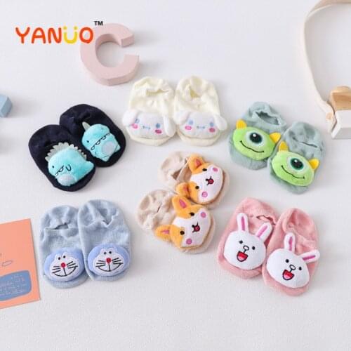 1 Pair Cotton Baby Boy Girls Sock Rubber Anti Slip Floor Cartoon Kids Toddlers Autumn Spring Newborn Kawaii Infant Gift Socks