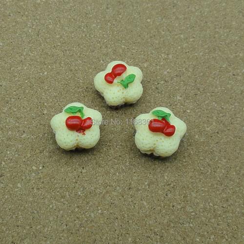 1pcs/lot resin yellow cherry plate Cake 15mm Cabochons Scrapbooking Hair Bow Center Card Frame Making Craft DIY B009-8