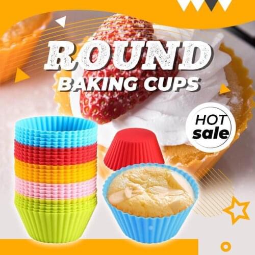 10 Pcs Silicone Cake Cup Liner Baking Cup Mold Muffin Round Cakecup Cake Tool Bakeware Baking Pastry Kitchen Tools