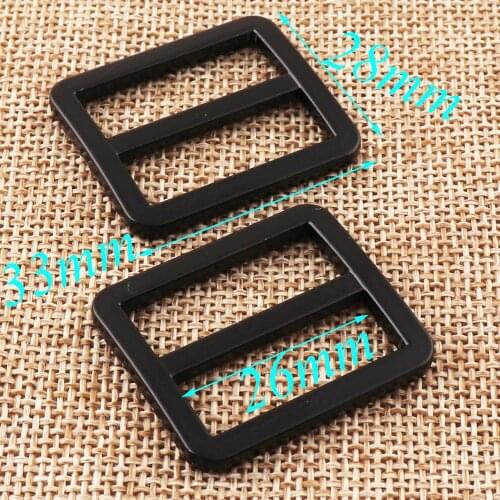 10PCS Slide Metal Buckles 1" Black Belt Bag Luggage Straps Purse Buckles Strap Fasteners strap Adjuster Wholesale Buckle ring