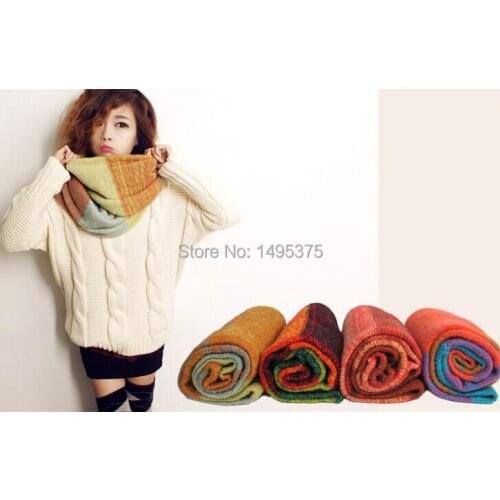 120pcs/lot cashmere tye-die knitted scarf, knitted warm infinity scarf,neck warmer