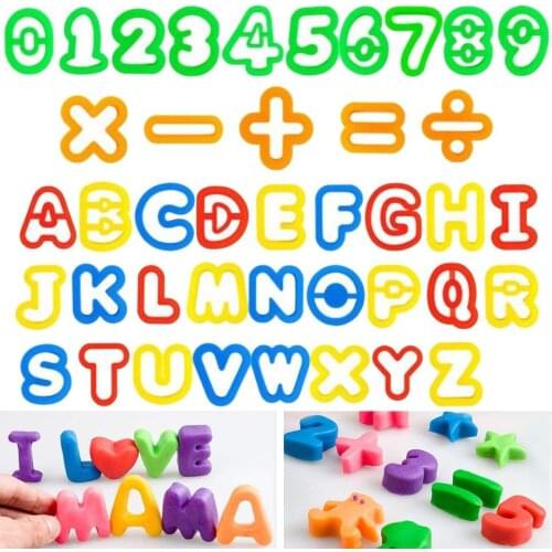 15/26/41pcs Play Dough Tool Kit Letter Number DIY Plasticine Mold Modeling Clay Accessories Slime Plastic Set Moulds Toy For Kid
