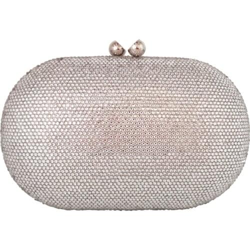 20x11CM Evening Bag Diamond Clutch Bag Rhinestone Banquet Bag Semi-circle Head Evening Dress Women a6714