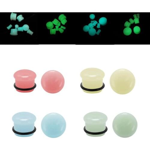 5-18mm Ear Tunnels Plugs Stone Ear Tunnels Luminous Plugs and Tunnels Ear Gauges Ear Strecher Expander Body Piercing Jewelry