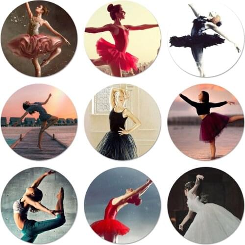 58mm Ballet skirt Girl dancing swan skirt Badge Brooch Pin Accessories For Clothes Backpack Decoration gift