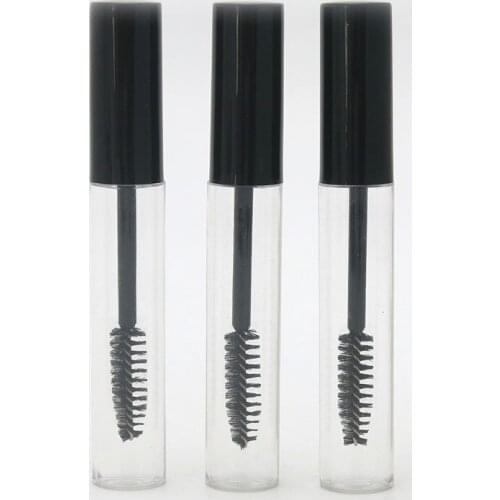 5 X 10ML CLear Portable Empty Mascara Tube Eyelash Vial Liquid Bottle Container Black Cap Refillable Bottles Makeup Accessories