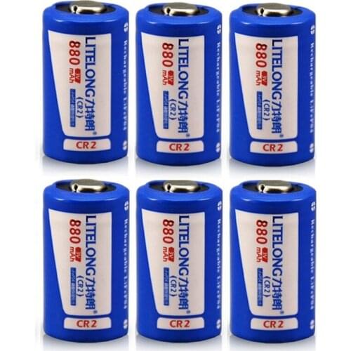 6pcs/lot Original 3V Cr2 rechargeable battery high capacity 880mah lithium ion rechargeable battery for camera lithium battery