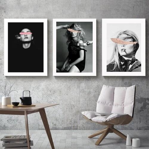 Abstract Black White Poster Vintage Canvas Painting Women Figure Art Print Fashion Wall Picture Modern For Living Room Home Deco