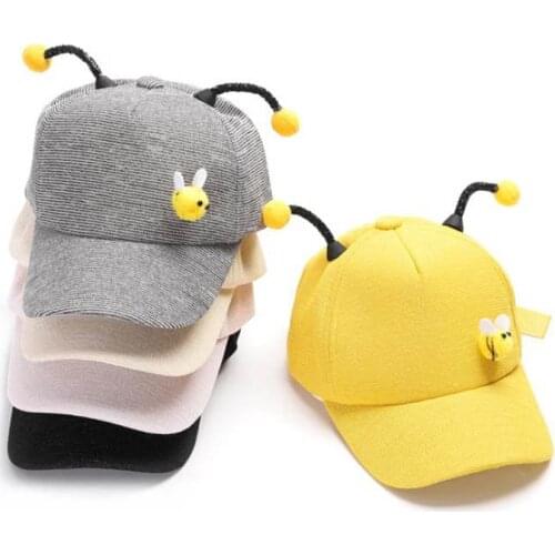 Doitbest 2 to 7 Years old Spring Children Baseball Cap Boy Girls 3D Little bee Snapback adjustable Kid Hip Hop Hat Sun cap