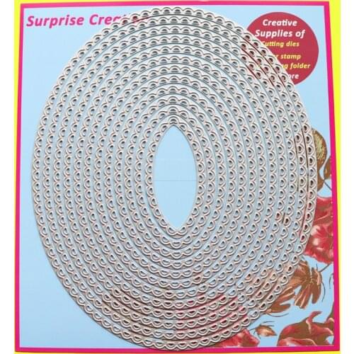 Large Cutting Dies Lace Edge Oval Scrapbook Cardmaking DIY Paper Craft Metal Stencil