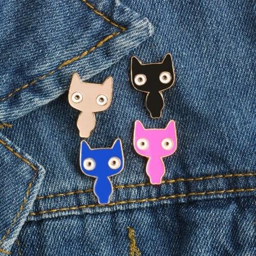 Cute Animal Brooch Pins Cartoon Lovely Cats Badge Metal Custom Accessories Fashion Funny Jewelry Backpack Denim Enamel Pin Gifts