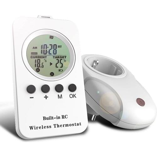 Digital Temperature Controller Smart Socket Programmable Thermostat for underfloor heating Built-in RC Wireless Thermostat