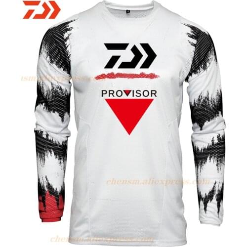 DAIWA 2021 Summer Fishing Shirt Long Sleeve T Shirt Breathable Fishing Clothes Anti-Uv Sun Quick-Drying Men O-Neck XS~5XL