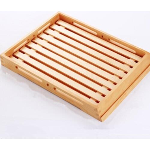 Eco-Friendly Wooden Serving Tray Natural Color Wood Cake Plate Bread Board Baking Store Display Plate Coffee/Tea Trays