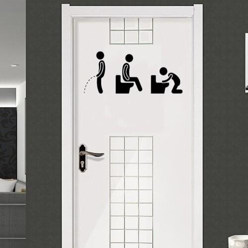 Creative DIY Toilet Stickers Funny Stickers Bathroom Door Stickers Toilet Stickers Toilet Stickers Art Decals Home Decoration