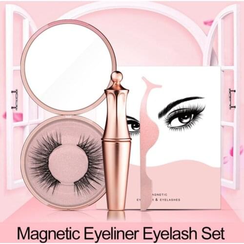 Magnetic Eyelashes with eyeliner Liquid natural 3D Mink False Eyelashes Liquid Eyeliner & Tweezer Set & Waterproof Eyeliner Y