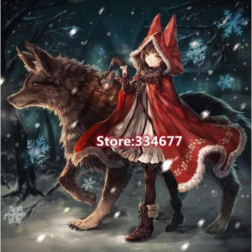 Cross Stitch Kits Girl and Wolf Needlework Embroidery Crafts 14CT Unprinted DIY Arts Handmade Home Decor